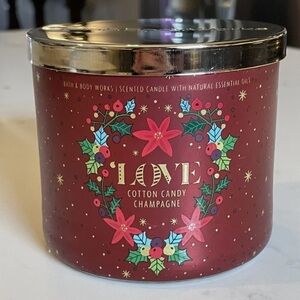 🎅 BBW Cotton Candy Champagne 3-Wick Candle NEW